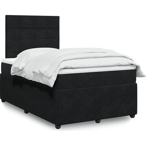 Boxspringbett mit Matratze Schwarz 120x190 cm Samt