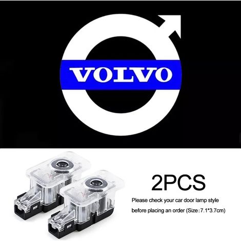 (2 pièces - VOLVO - bleu) 2 projecteurs LED d'éclairage de porte pour voiture, effet fantôme, compatibles avec Volvo XC90, V90, V60, XC60, V40, S80, S60, S90, C40, XC40 et V70 (1/4)