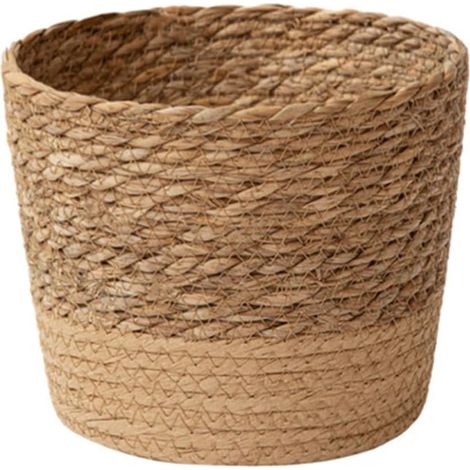 Pot de fleurs tressé en paille panier en osier en rotin pour jardinière tressée à la main (1/5)