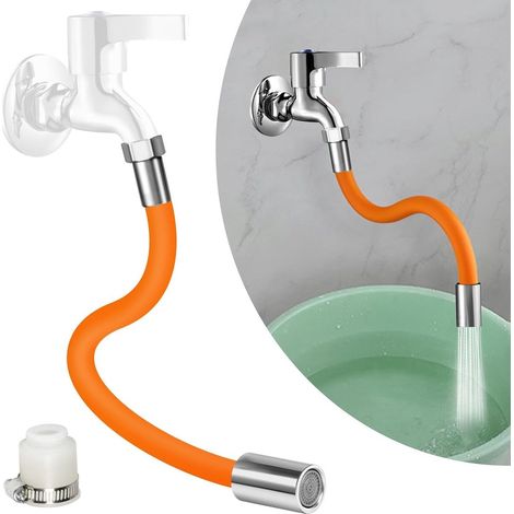 Rallonge de tuyau de douchette pour robinet de cuisine (50 cm), détachable à 360°, tuyau d'extension universel en mousse avec raccord pour cuisine et salle de bain. (1/5)