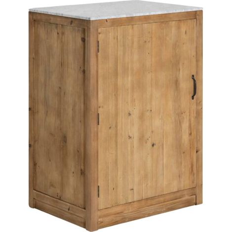 Made In Meubles – Meuble bas de cuisine en bois recyclé et métal – Buffet haut avec 2 étagères – Dimensions 113x80x60 cm – Finitions vieillies (1/5)