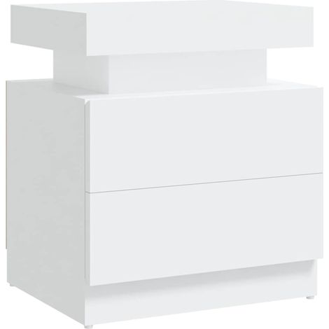 Maison Exclusive - Mesita de noche madera contrachapada blanco 45 (1/5)