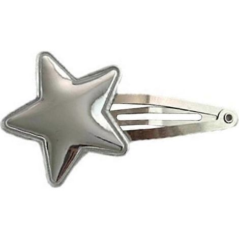 Pince à cheveux Lovely Star en similicuir argentée (1/5)