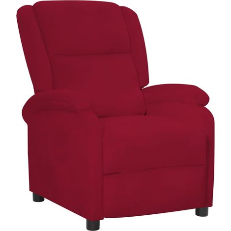 Fauteuil Relax inclinable - Fauteuil Salon Rouge bordeaux Velours BV406145 - BonneVie (1/5)