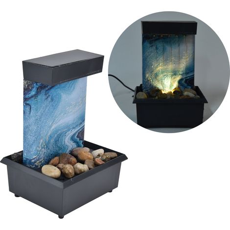 Fontaine de table USB LED avec pierres décoratives - Fontaine d'eau ornementale pour maison et bureau (1/5)