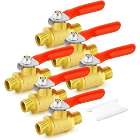 6 Stück 1/4 Pouce BSP männlicher Mini-Wasserhahn mit Unterbrechung, 1/4 Pouce BSP Filetage Tuyau Rack (1/5)