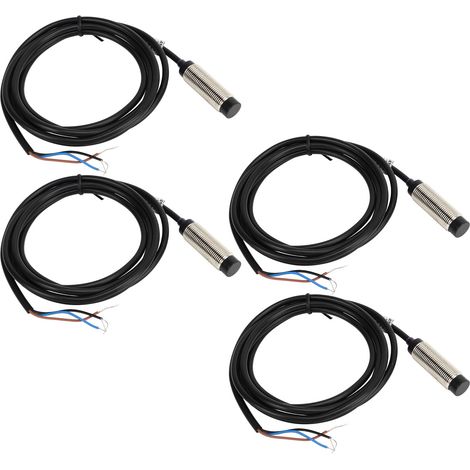 Capteur Inductif NPN 12mm 3 Fils Normalement Ouvert 6-36V DC, Lot de 4 Capteurs de Proximité (1/5)