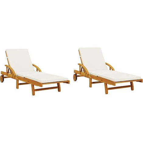 Maison Exclusive - Sonnenliegen 2 Stk. mit Auflagen 200x68x83 cm (1/5)