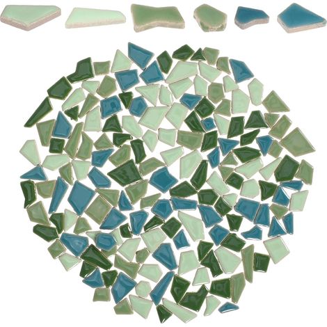 Green Enameled Stone for Handmade Mosaic, 200g, Tiles (1/5)