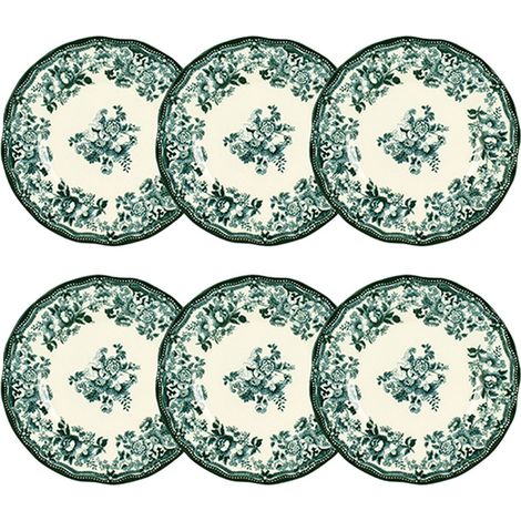 Lot de 6 assiettes à dessert en grès 20cm, FAUSTINE