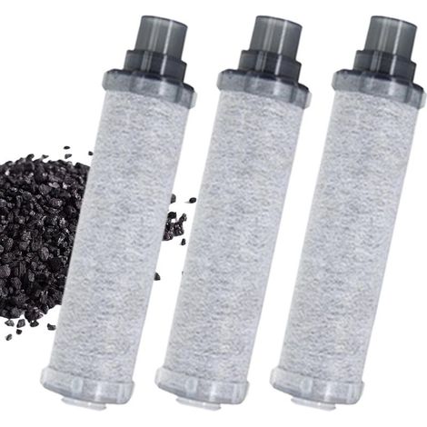 Lot de 3 cartouches de filtre à eau, purificateur de filtration 11,6 x 2,8 cm, filtre adoucisseur d'eau – Pour maison, cuisine, salle de bain, évier, douche, camping-car, robinet de réfrigérateur (1/5)