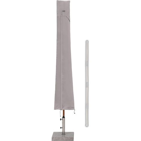 Sekey Housse de Protection pour Parasol,(résistante aux UV et à la poussière et à l'eau, résistante aux intempéries, résistante aux déchirures),Gris Clair, 220cm