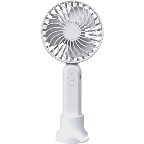 Mini ventilateur portable USB rechargeable avec support pour téléphone portable, idéal pour les voyages, la maison et le bureau.