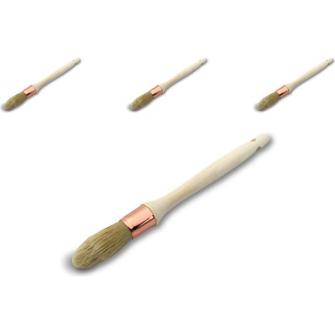 Pinceau de pouce à rechampir  Brosse ronde soie blanche  Lot de 3  Ø 21 mm  Peinture rénovation volets moulure plinthe angle persienne  371D212cx3 (1/5)