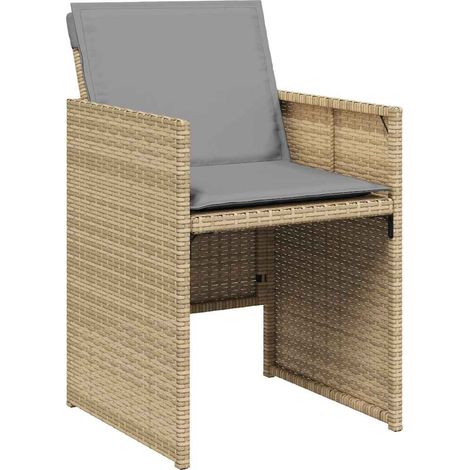Garden Chair Set of 4 Mix Beige, Light Grey vidaXL (1/5)