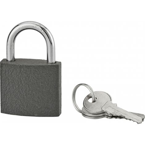 Lucchetto ACERA grigio 40 mm con arco in acciaio cementato, 3 chiavi – THIRARD