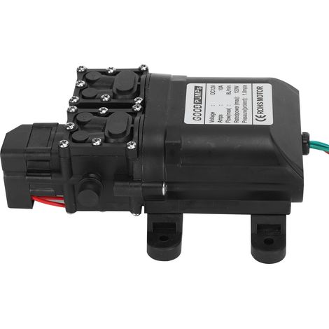 Pompe haute pression 12V 120W 8L/min à diaphragme avec raccords cuivre et double noyau (1/5)