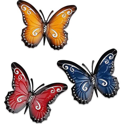 3 Pices Mtal Papillon Mtal Papillon Dcorations Murales Mtal Papillon Mur Art Mtal Papillon Jardin Dcoration Murale Pour Jardin Cour Clture Salon C (1/5)