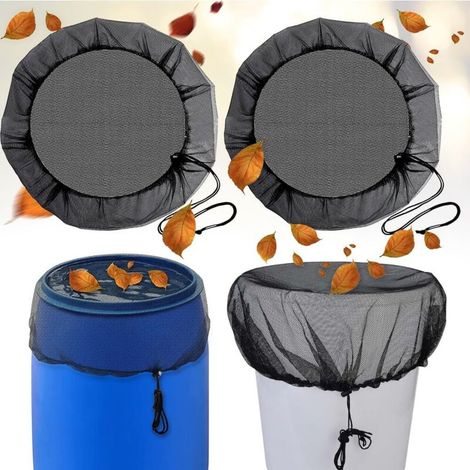 Lot de 2 filets PE pour tonneaux Ø90 cm, protection pluie et moustiques, collecte eau (1/5)