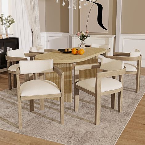 6 sedie da pranzo in legno massello, comode e traspiranti, adatte a sale da pranzo, soggiorni, caffè, stile moderno, tessuto in lino, colore naturale.