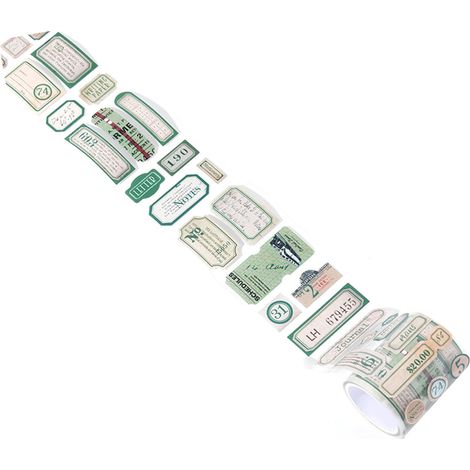 Ruban adhésif décoratif réutilisable, style vintage, longue durée de vie, idéal pour la création de carnets et de cahiers. (1/5)