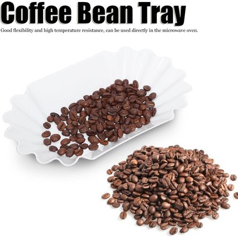 Plateau de présentation en plastique PP de qualité alimentaire pour grains de café, plateau d'échantillons, récipient de rangement, accessoire de cuisine, blanc (1/5)