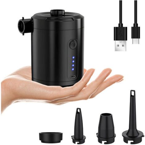 Pompe à Air Électrique Rechargeable 5200 mAh avec Écran Numérique, Gonfleur Rapide 280 L/Min, 3 Buses + Joint pour Sac sous Vide, Portable pour Matelas et Piscine (1/5)