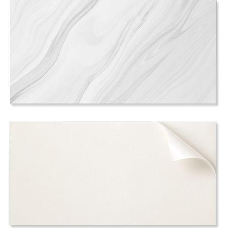 Panel de vinilo impreso listo para instalar, 100x50 cm, con estampado de m谩rmol y ondas.
