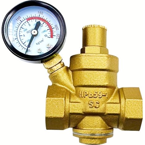 Régulateur de pression d'eau haut de gamme DN20 (3/4 pouce) (manomètre intégré) – Facile à régler, résistant à la rouille et durable (1/5)