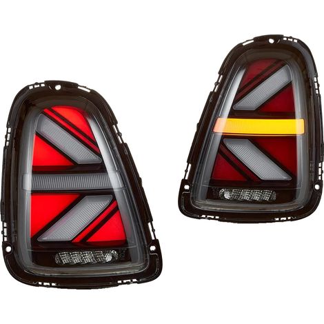 Conjunto de luz trasera, intermitente secuencial LED, compatible con Mini Cooper 2007-2013, transparente. (1/2)