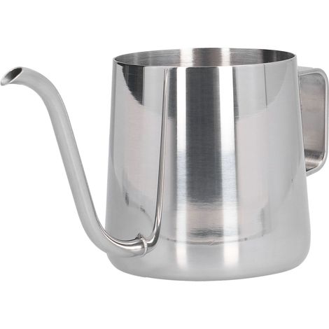 Kaffeekanne aus Edelstahl mit einem Fassungsvermögen von 250 ml, Aufhängegriff und Schwanenhalsöffnung für Kaffee und Tee, geeignet für Zuhause und Büro. (1/5)