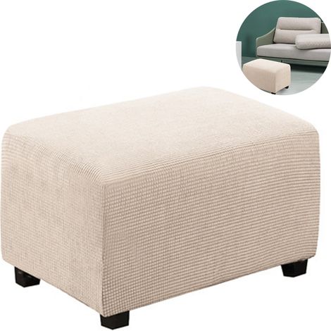 2 Housse de tabouret, tissu extensible en polyester, protection anti-taches, pour salon chambre Taille S M (1/5)