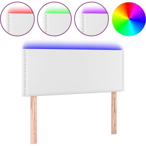 Tête de lit,Panneau décoratif à LED Blanc 100x5x78/88 cm Similicuir CFW7724815 (1/5)