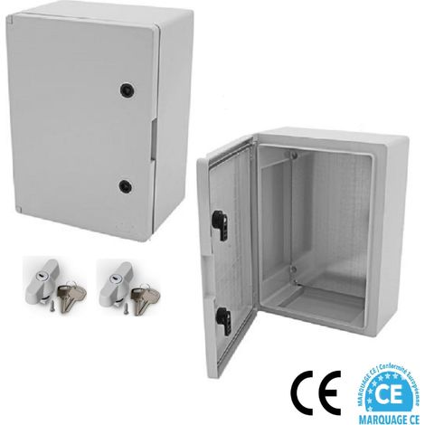 AR – Coffret électrique étanche IP65 700 x 500 x 245 mm – 2 serrures à clés – Plaque de fond en tôle galvanisée – Fixation murale incluse
