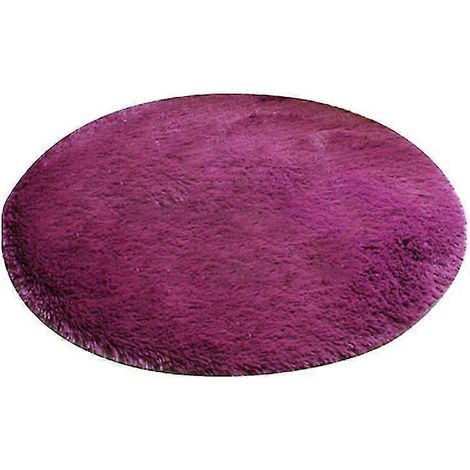 Tapis de bain/chambre rond antidérapant de 40 cm de diamètre, doux et absorbant, en polyester polaire corail, idéal pour la décoration intérieure. (1/5)