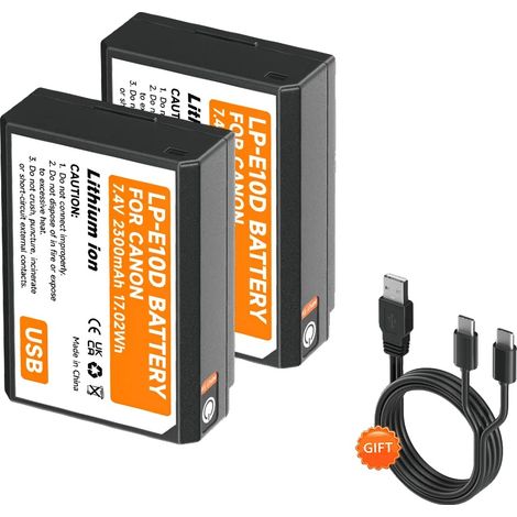 Batería para cámara, carga USB-C, capacidad de 2300 mAh, paquete de 2 unidades. (1/2)