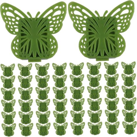 Bardusch 50 clips de fixation en forme de papillon pour plantes grimpantes, jolis clips adhésifs pour fixation murale, supports pour plantes grimpantes et fils de fer, clips de support pour plantes (1/5)