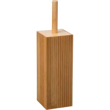 Brosse WC coloris NatureL en bambou - L. 10 x P. 10 x H. 37 cm -PEGANE- (1/2)