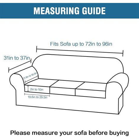 hellblauer Stretch-Polyesterbezug für ein 3-Sitzer-Sofa, vielseitiger Sofakissenbezug