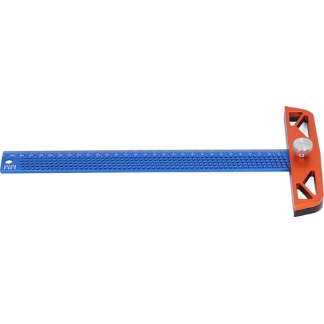Règle en T, double panneau arrière en alliage d'aluminium, deux longueurs disponibles, outil de traçage flexible et réglable bleu pour le travail du bois T-300 mm (1/5)