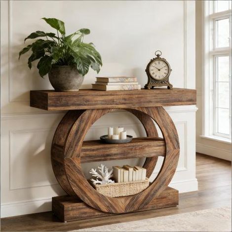 Table d'appoint, console, table de couloir à 3 niveaux, meuble TV pour entrée (1/3)