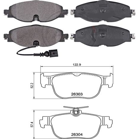 KIT PASTIGLIE FRENO ANTERIORI E POSTERIORI compatibile con VW PASSAT B7 (362) / PASTIGLIE FRENANTI AUTO OEM P 85 146,P 85 108  P 85 109 / SOSTITUZIONE DIRETTA / BASSA POLVERE / SILENZIOSO
