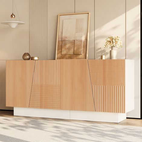 Aparador 4 puertas con estantes ajustables MDF 160 cm OKMYHOME (1/5)