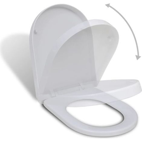 Abattant WC à fermeture en douceur Blanc Carré - The Living Store (1/4)