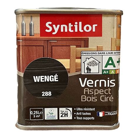 SYNTILOR Vernis Aspect Bois Ciré Wengé - 0,25 L