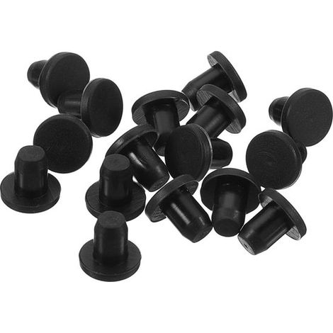 Gummistopfen Silikon Lochkappen Rohrabdichtung Hitzebeständig 16 Stück, 5 mm Schwarz (1/5)