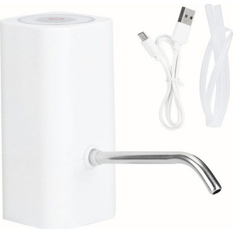 Pompe à eau électrique automatique USB, distributeur d'eau pour bouteilles, maison, bureau et camping, blanc (1/5)