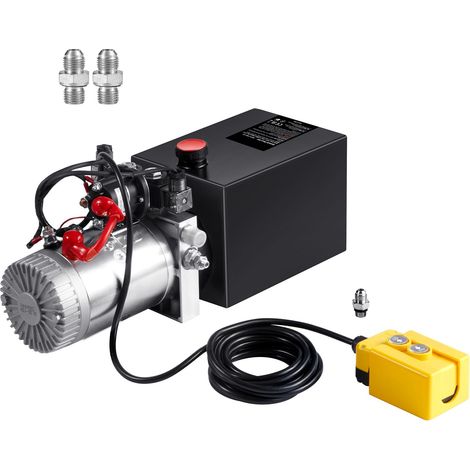 Pompe Hydraulique 6 Quarts, Unité de Puissance Double Effet, Débit 0,91 GPM, Pression Max 3200 PSI, 12V DC, pour Benne Remorque (1/5)