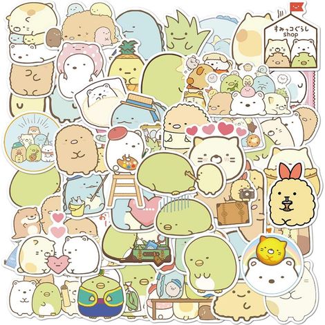 Autocollants mignons de style anime japonais (50 pièces) pour ordinateur portable et gourde (1/5)