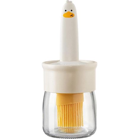 Pennello per olio, cucina, bottiglia, olio, cucina, 2 in 1, con pennello in silicone, pennello per olio per bottiglia, 180 ml (1/5)